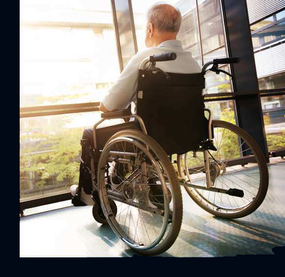 Stock Photo of old man on wheel chair